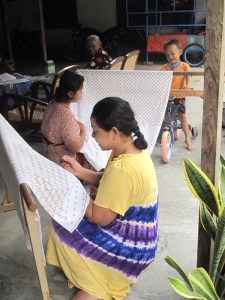 Mrs Siti in Giriloyo village, part of a batik cooperative run by women.