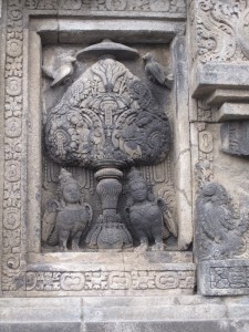 One of thousands of carvings at Prambanan.