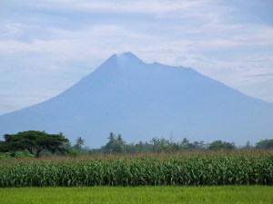 Merapi steaming after eruption this morning!