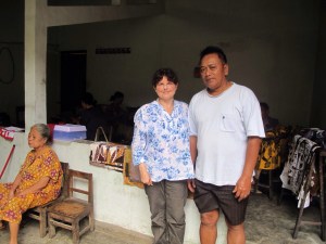 With Mr Joko, in his studio courtyard.
