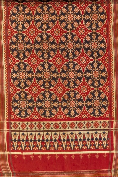 Silk woven Patola from Gujarat, with patterns that inspired Nitik