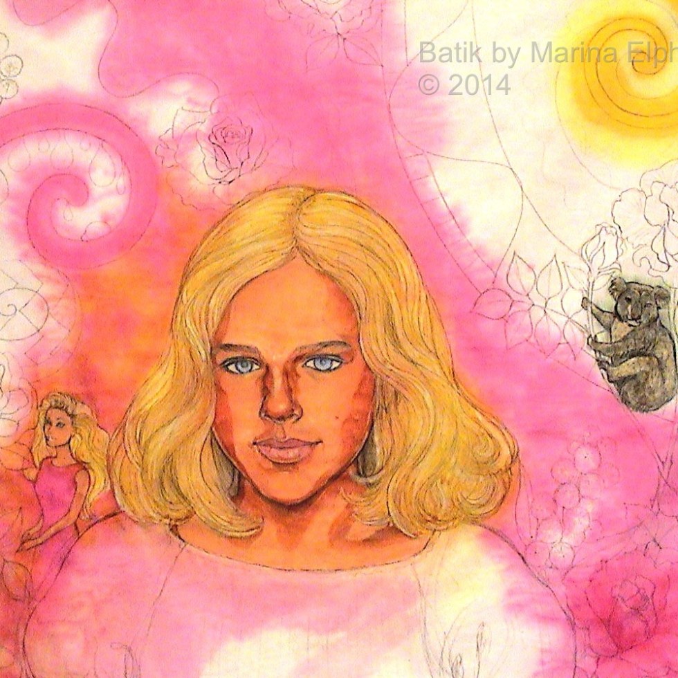 Early stages of batik by Marina Elphick, part of a step by step guide.