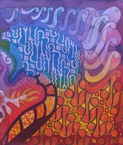 Parang, batik on cotton by UK batik artist Marina Elphick.