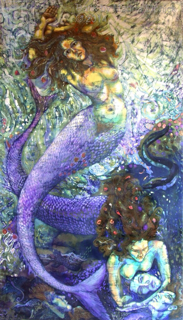 Batik. Contemporary Batik art by Marina Elphick, UK figurative batik artist.