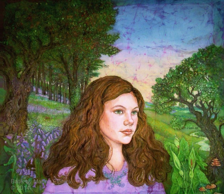 Batik. Contemporary Batik art by Marina Elphick, UK figurative batik artist.
