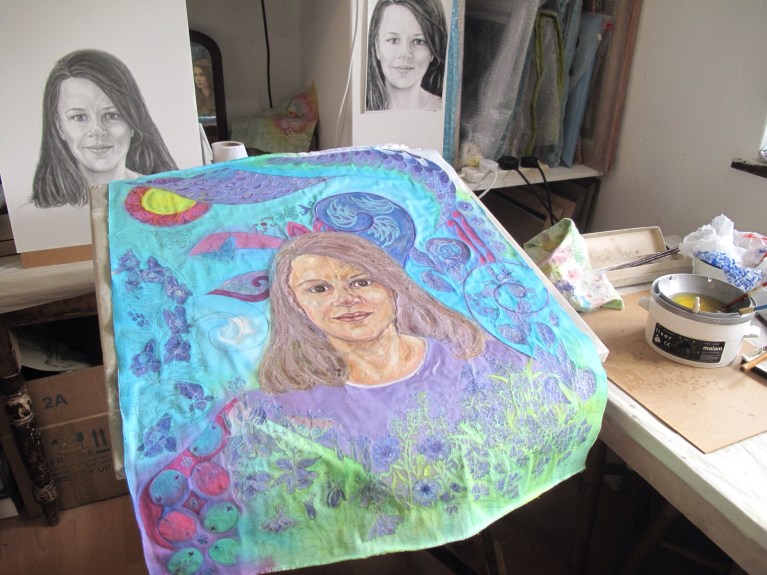 Batik at early stage by Marina Elphick, a recognised contemporary batik artist from the UK.