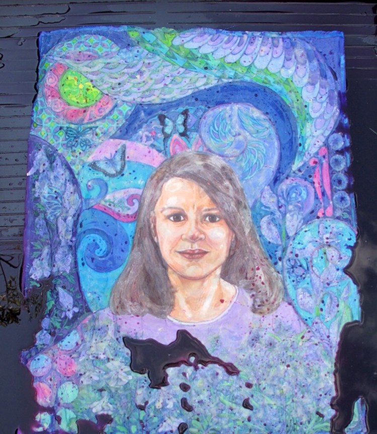 Batik in progress by Marina Elphick, a recognised contemporary batik artist from the UK.