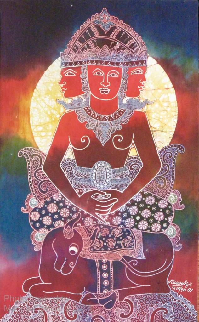 Batik by Mr Koeswadji, thought to be the first batik artist to make batik as artwork. Mr Koeswadji was a successful and renowned batik artist and was 8th in line to the batik master of the Royal Sultan. He worked in the Royal court.