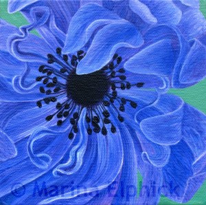 Persian Star, oil on canvas by Marina Elphick, painter and batik artist working in the UK