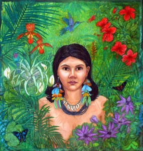 Batik by Marina Elphick, UK artist specialising in Portraits.