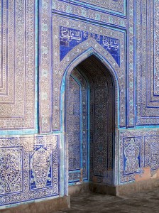 Decorative arch in Kunya-Ark,'Old Fortress' Khiva. Uzbekistan.
