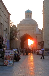 Evening arrival at Bukhara, Uzbekistan.