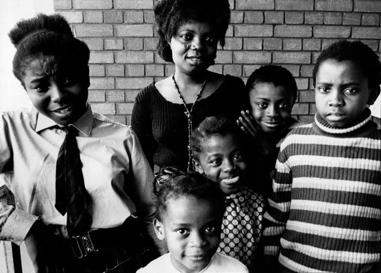 Buchi Emecheta and her children. Photo used courtesy of the Onwordi family.